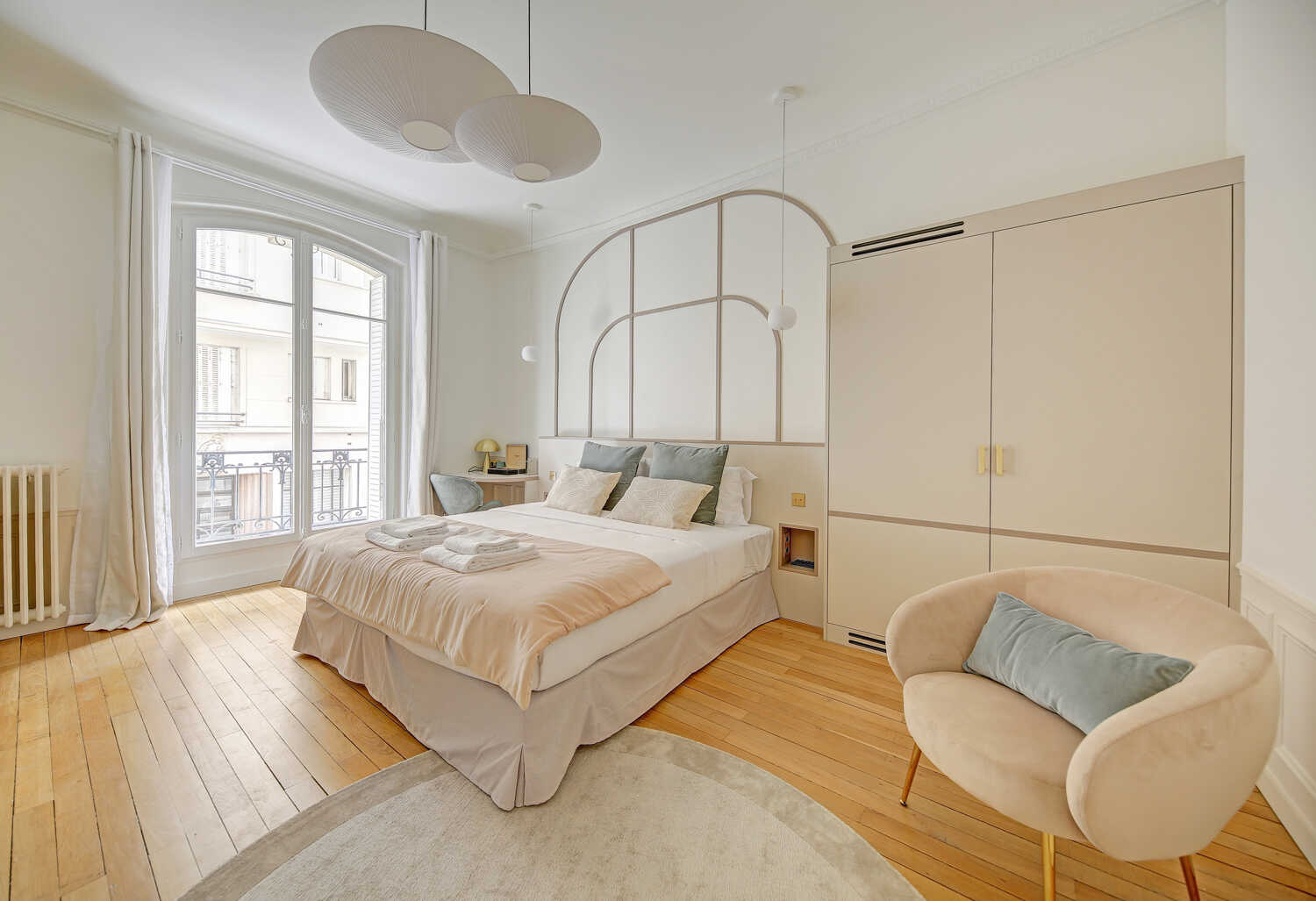 Luxurious suite with private lounge area and marble fireplace