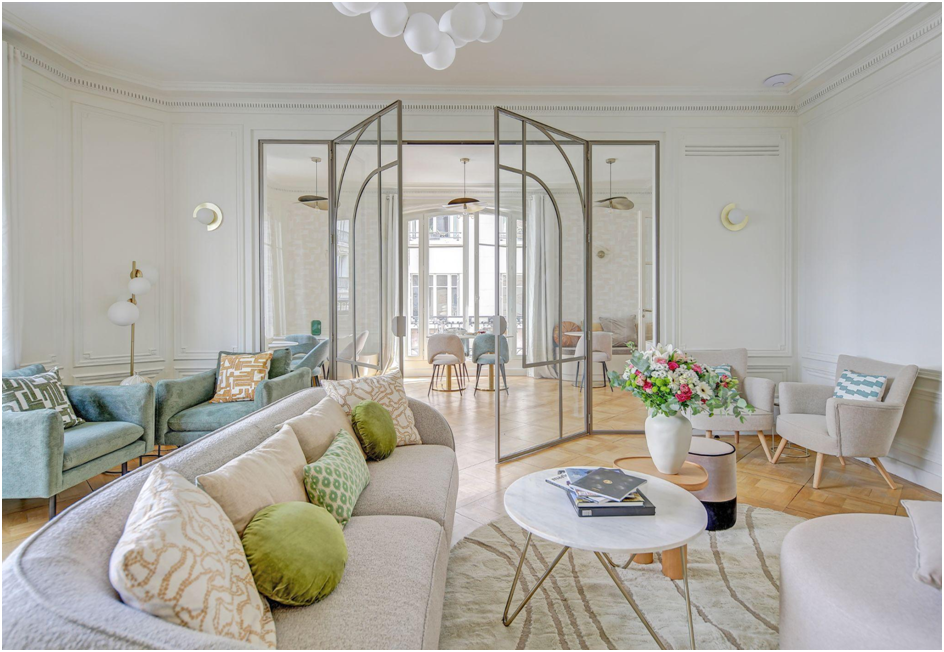 Salon with period fireplace